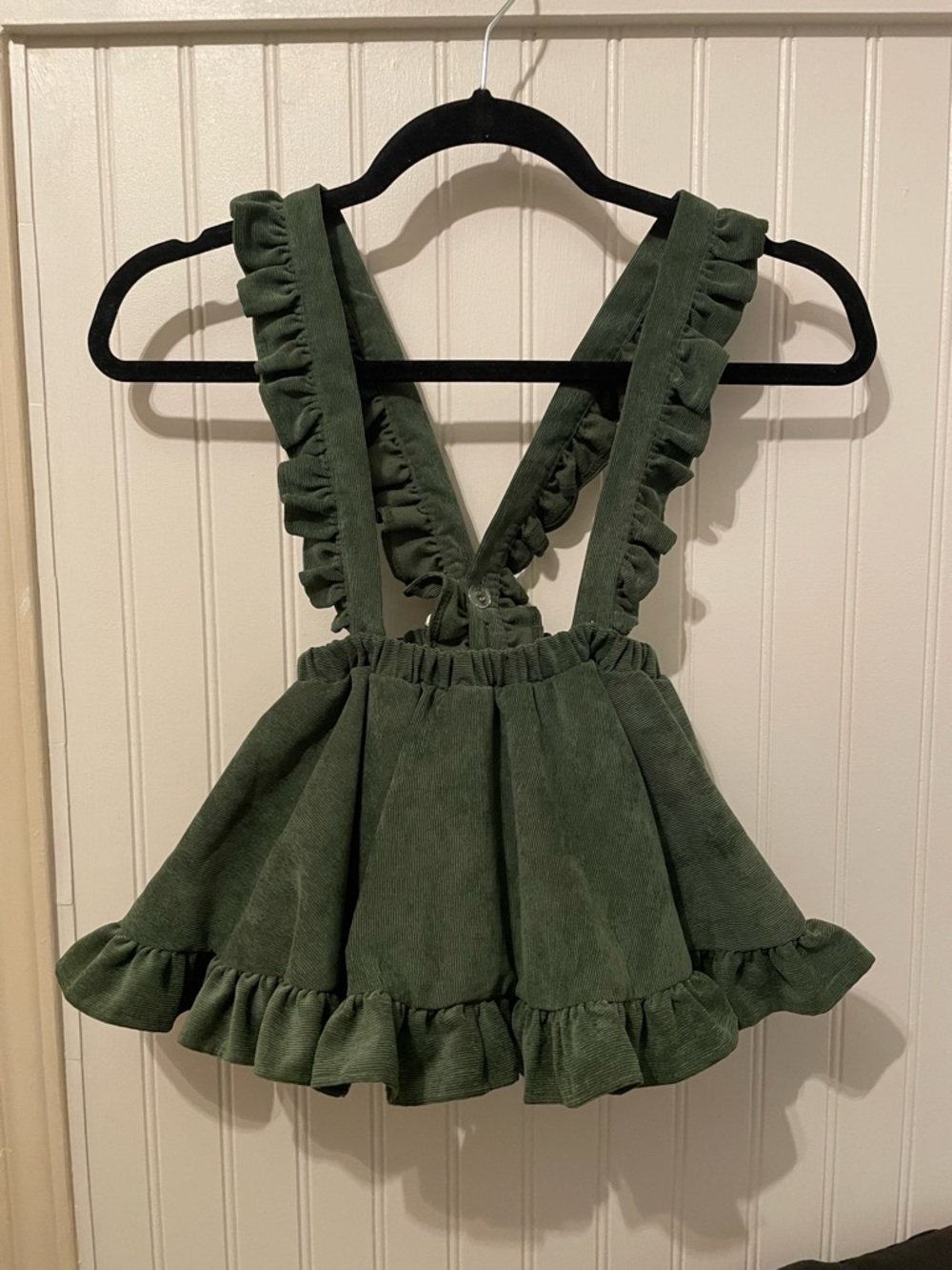 Numi Toddler Girl Green Corduroy Suspender Skirt Size 3T